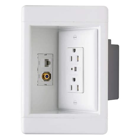 recessed tv electrical box|recessed outlet box home depot.